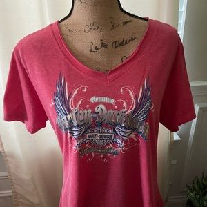 Harley Davidson short sleeve pink Tee. Xl never worn.